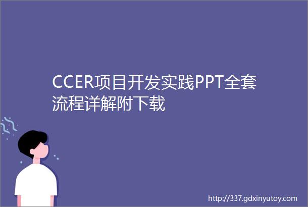 CCER项目开发实践PPT全套流程详解附下载